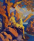 Maxfield Parrish Canvas Paintings - Night is Fled